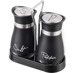 2pcs Glass Spice Bottle Adjustable Refillable Salt and Pepper Shakers with Shelf Spice Dispenser Pour Holes Kitchen Gadget