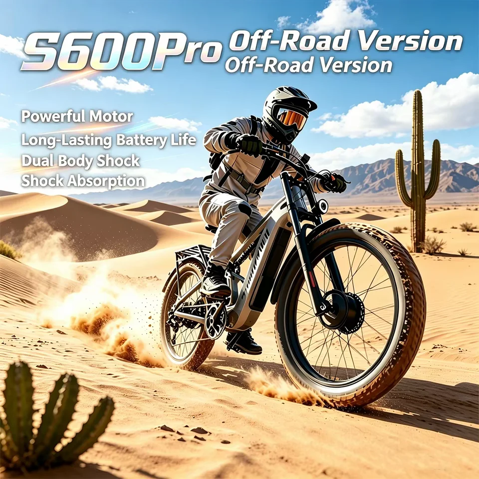 New Shengmilo S600 POR Electric bike 2000w dual motor 48V 25AH battery Electric bicycle 26 inch fat tire mountain riding E-bike image 3