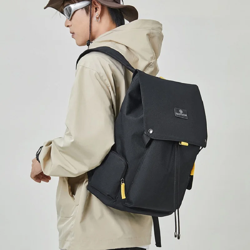 حقيبة ظهر للكمبيوتر للرجال من القماش، حقيبة مدرسية عالية الجودة، ذات سعة كبيرة، حقيبة سفر للتنقل لطلاب الجامعات