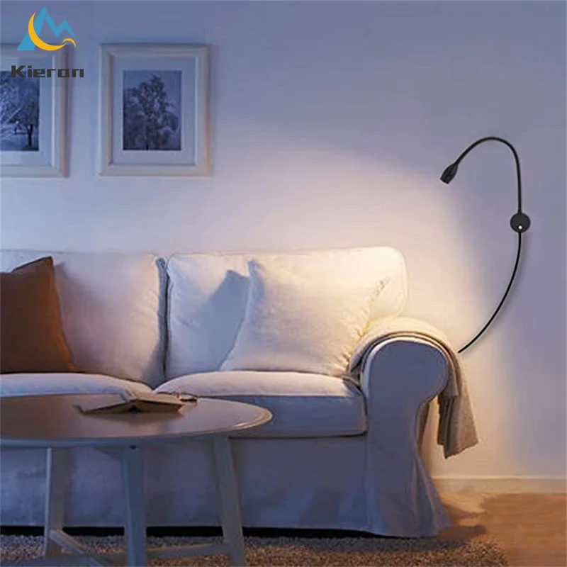 Modern Simple Snake Shaped LED Wall Lamps Bedroom Study Bedside Reading Lights Living Room Decoration USB Hose Small Spotlights