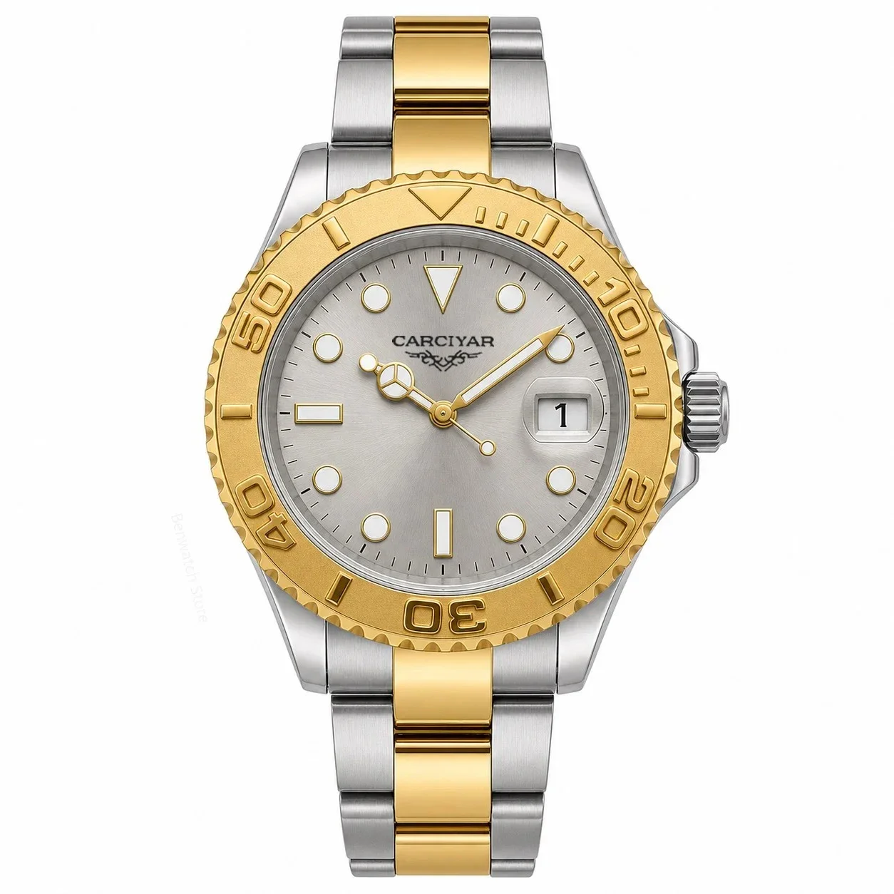 40MM 904L Stainless Steel Automatic Mechanical Men's Watch with Full Features and World Time