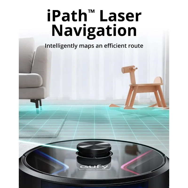 eufy Anker RoboVac X8 - Robot Vacuum Pet Hair, iPath Laser Navigation, Double Turbine 2000Pa x2 Suction, AI. Mapa 2.0 Technologia