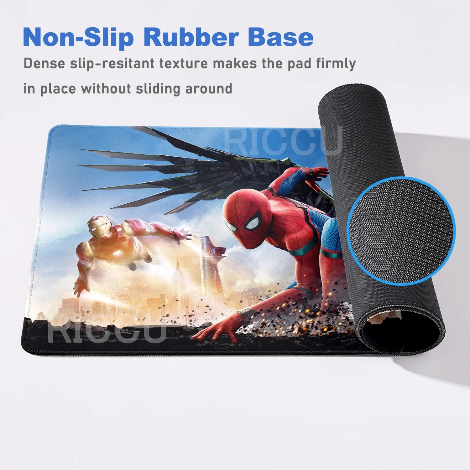 PC peripherals S-Spider Man Mouse Pad comic Anime film Rubber Keyboard Mouse pad Office Desk Laptops Gaming Accessories Non Slip