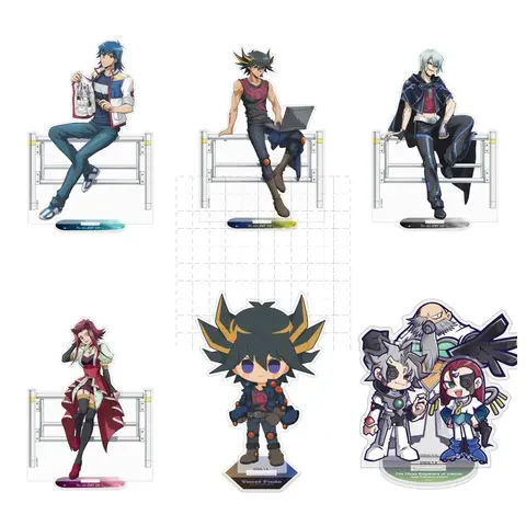 게임 유희왕! 5D의 아크릴 스탠드 인형 애니메이션 YuGiOh Fudo Yusei JACK ATLAS Akiza Izinski 그림 모델 플레이트 코스프레 장난감 선물용