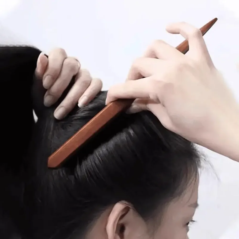 Natural Boar Bristle Wood Handle Hair Brush Anti‑static Scalp Massage Fluffy Hair Comb Barber Hairdresser Styling Tool
