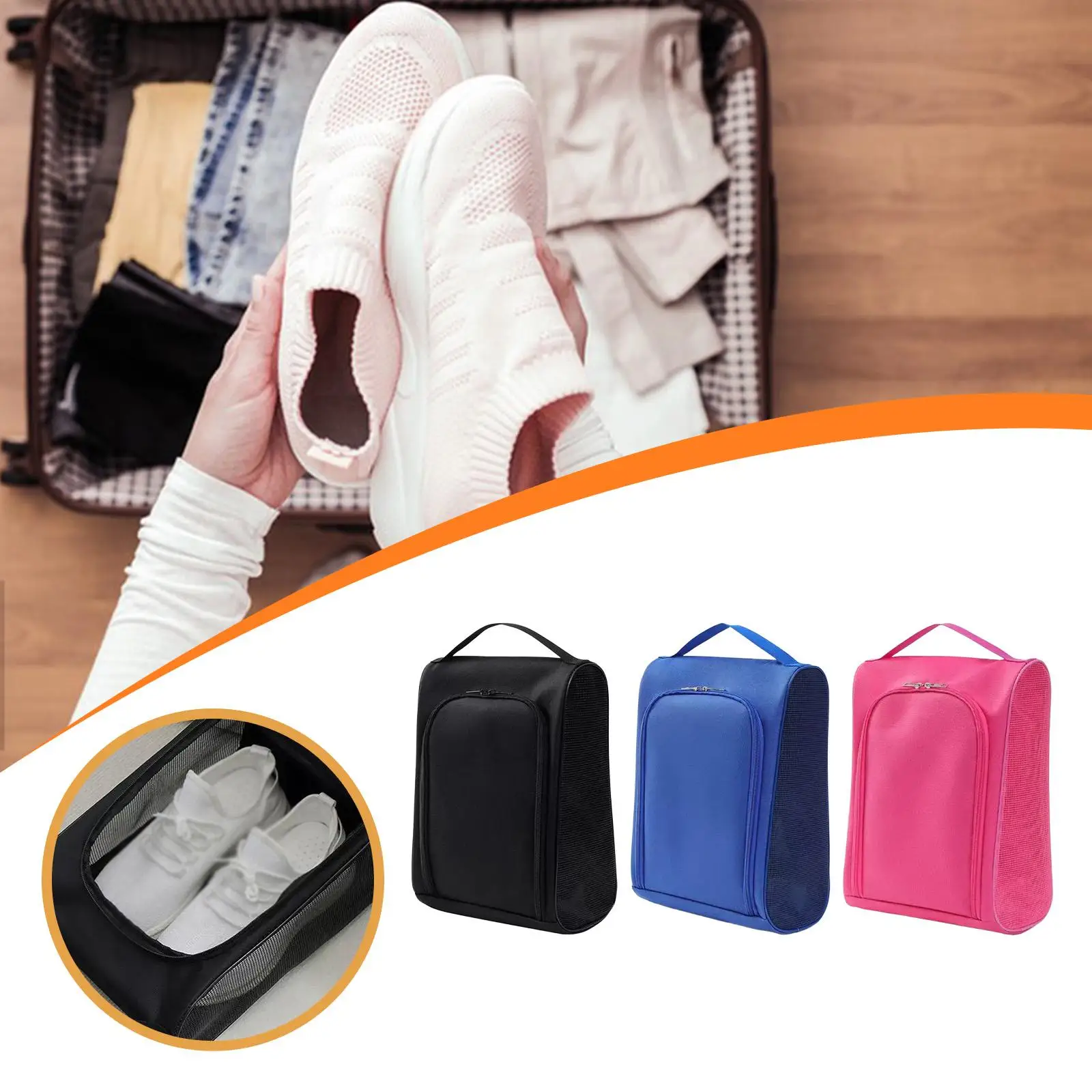 

Golf Shoes Bag Pouch Lightweight with Ventilation Golf Accessories Travel Shoes Bag Sports Storage Bag for Running Gym Dance