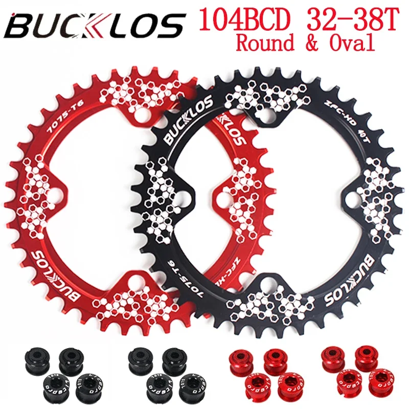 BUCKLOS Bicycle 104 BCD Chainring 8/9/10/11Speed MTB Chain Ring 32T 34T 36T 38T Narrow Wide Chainwheel Bike Part