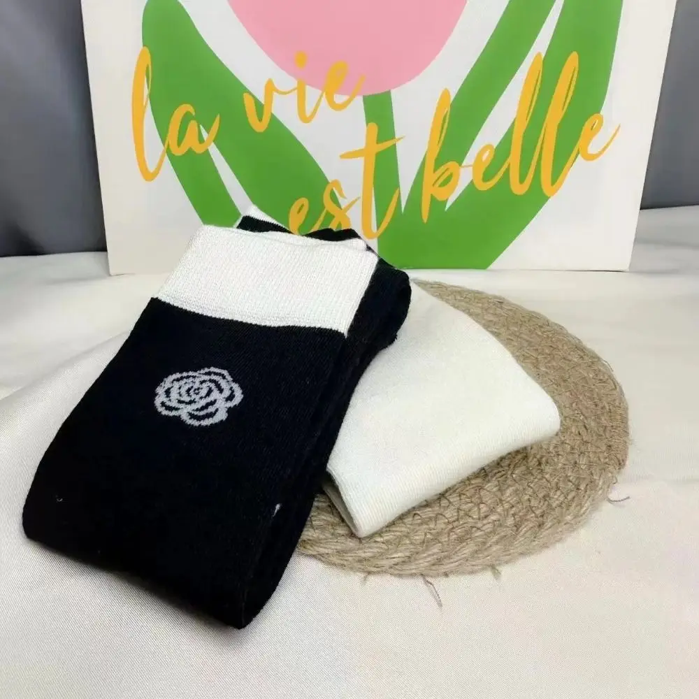 

Модные эластичные длинные носки с камелией и розой, дышащие хлопковые спортивные носки для гольфа, гольфы в стиле Лолиты