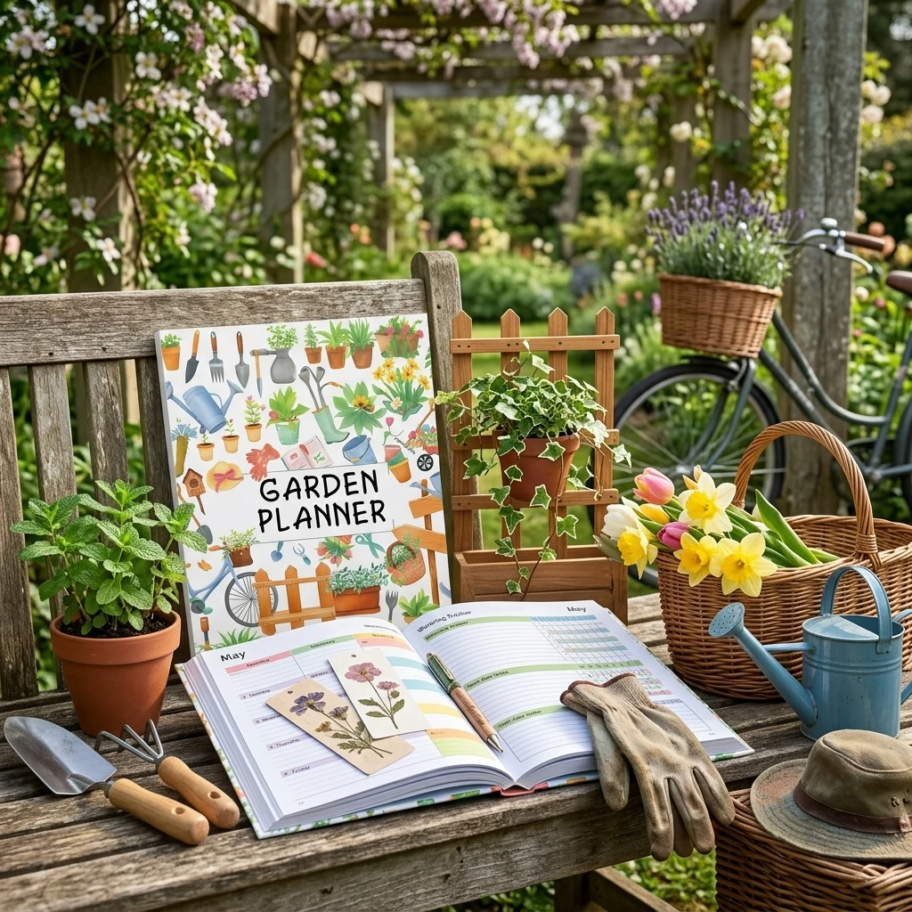 Garden Planner Plant Care Journal with Watering Schedule, Growth Tracking and Waterproof Cover for Gardening Enthusiasts