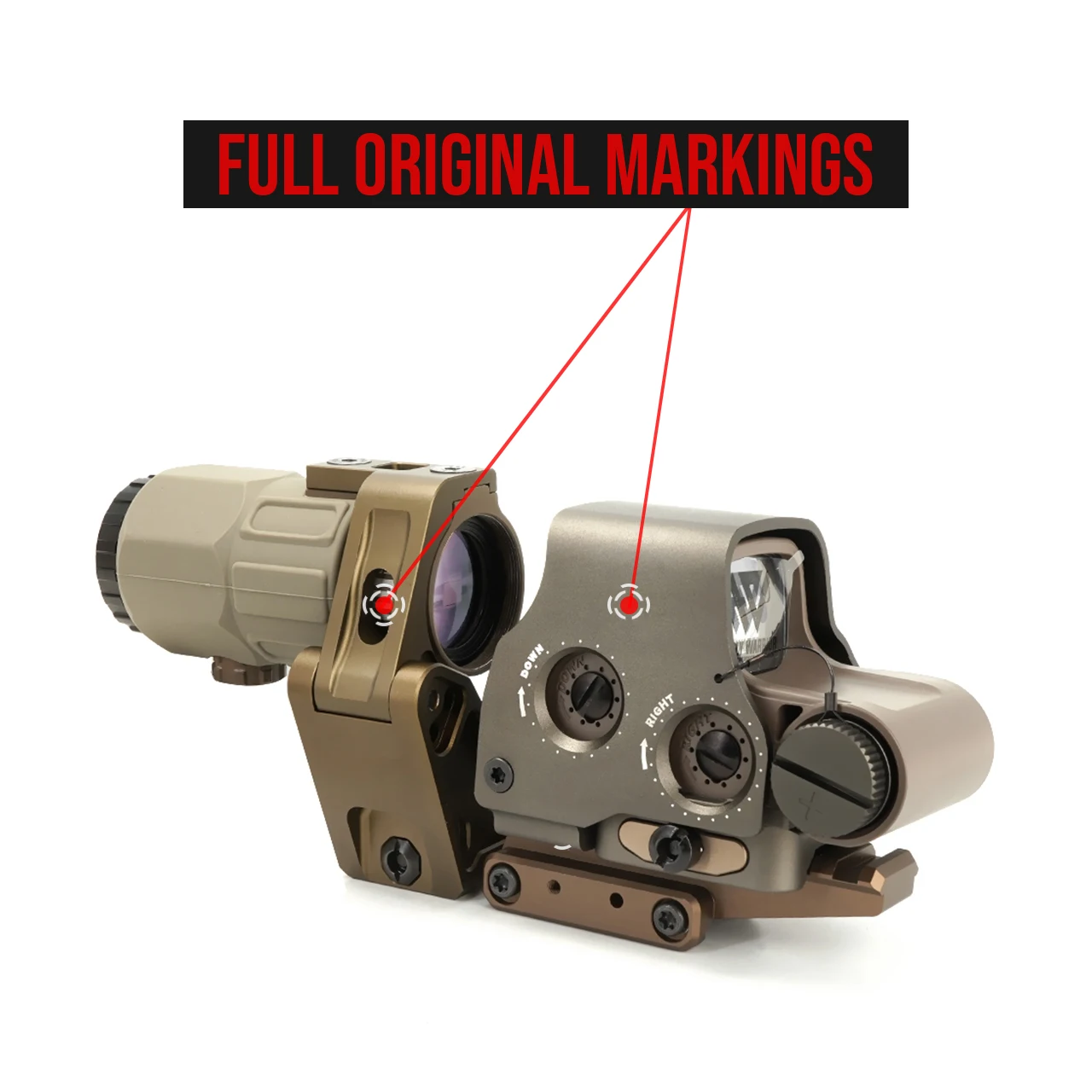 HolyWarrior EXPS3-0 Red Dot Sight With G45 5X Magnifier With Fast