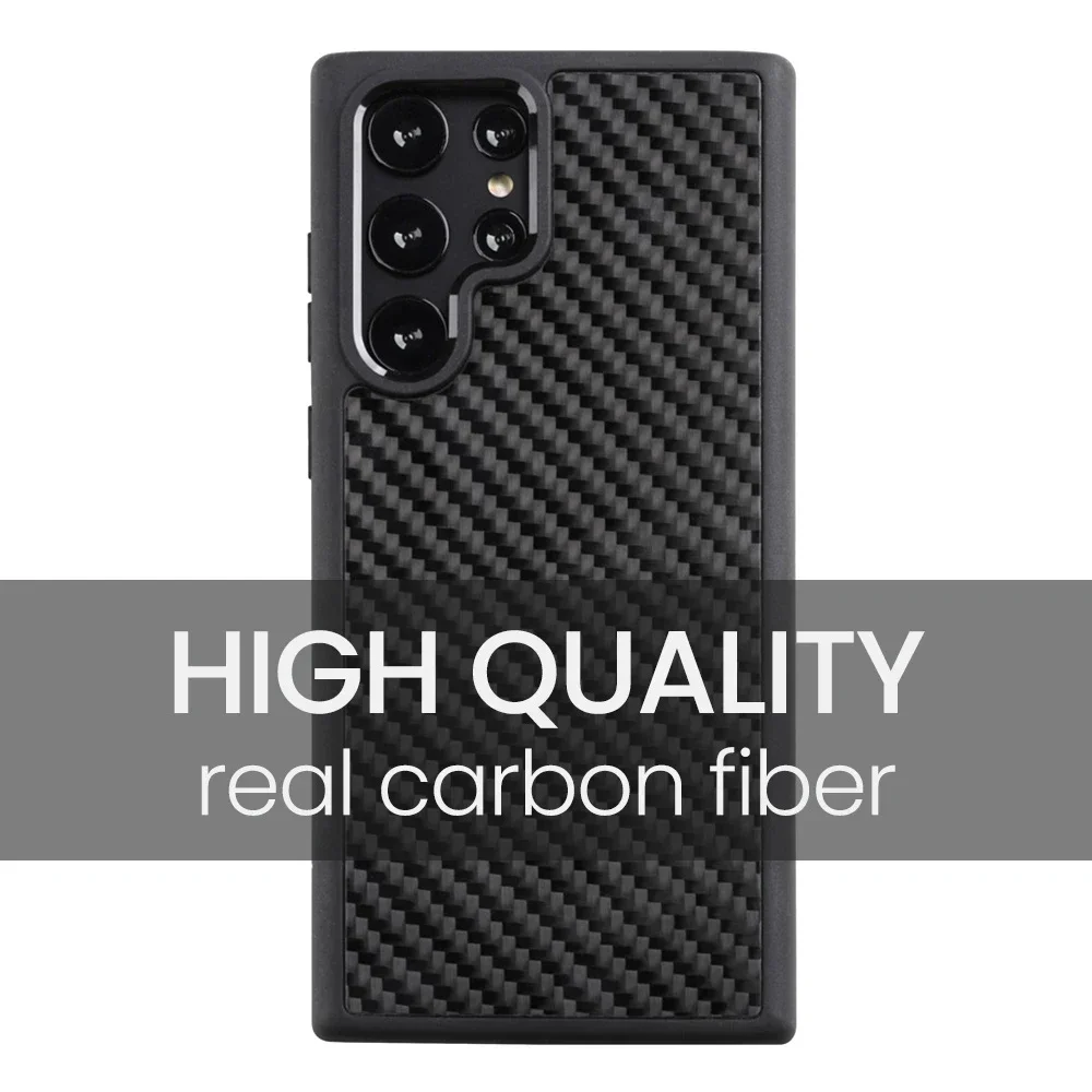 Hot Advanced Gloss 3K Twill Carbon T700 Forged Carbon Fiber for Samsung S Series Ultra S24FE S23FE S24+ S23+ Plus Phone Cover