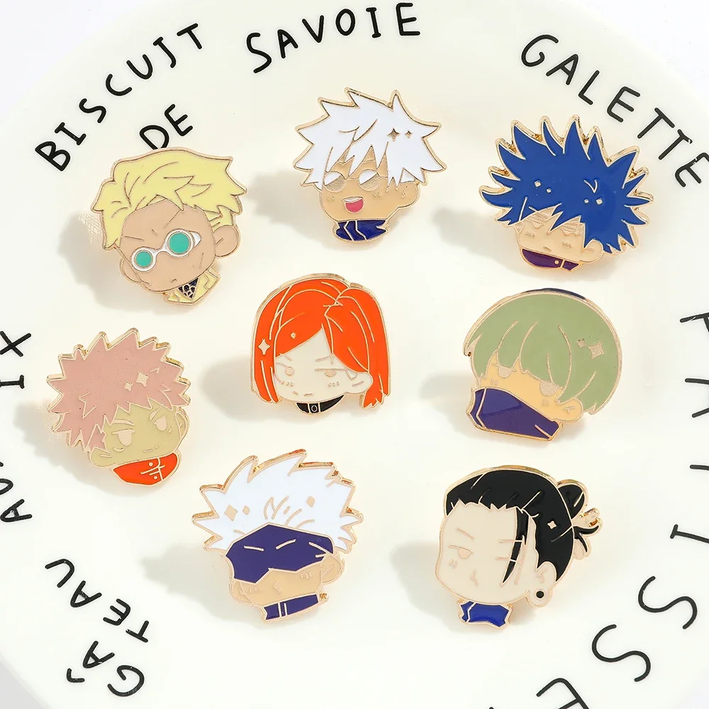 

7 Pcs Cartoon Anime Brooch Fashion Boy Girl Enamel Lapel Pin Metal Badge Jewelry Backpack Clothing Accessories Gifts For Friends