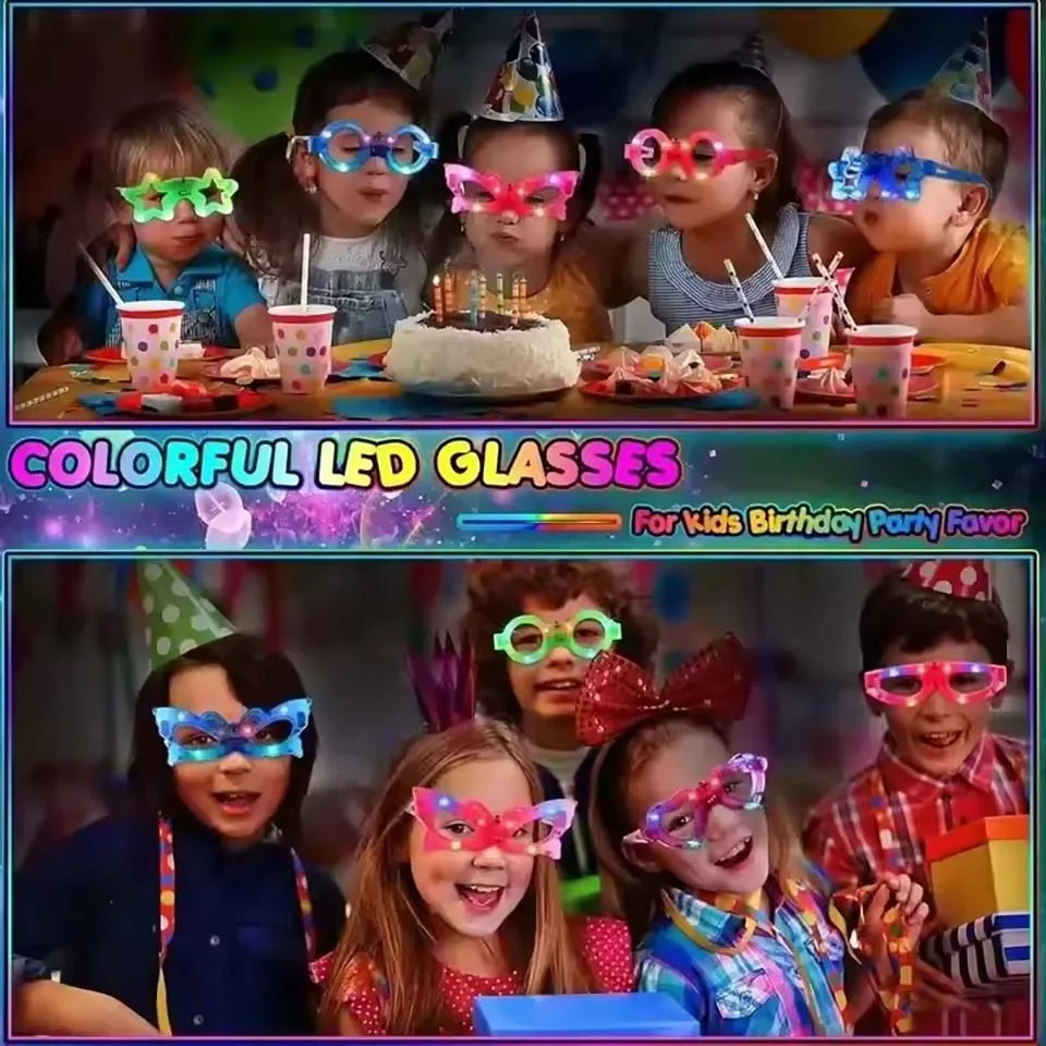 Glow In The Dark Glasses Bulk Led Light Up Glasses 2024 Wedding Decor Party Favors Glow Glasses For Kids Adults Party Supplies - view 5