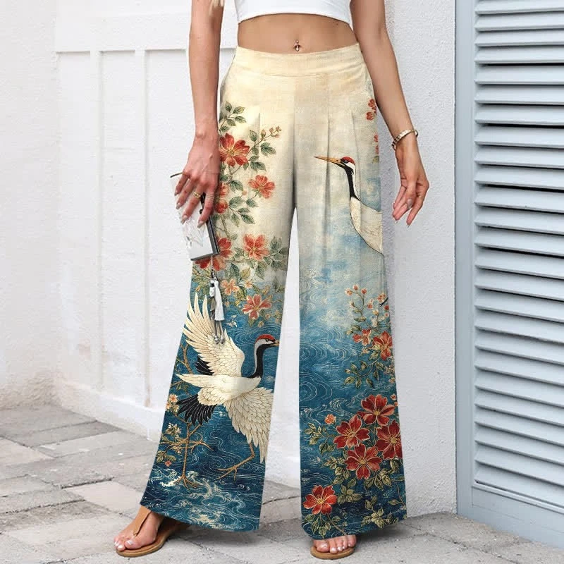 

2026 Summer Fashion Style New Brother Xianhe Flower Style 3D Printed Loose Straight Leg Pants Street Sports and Leisure Pants