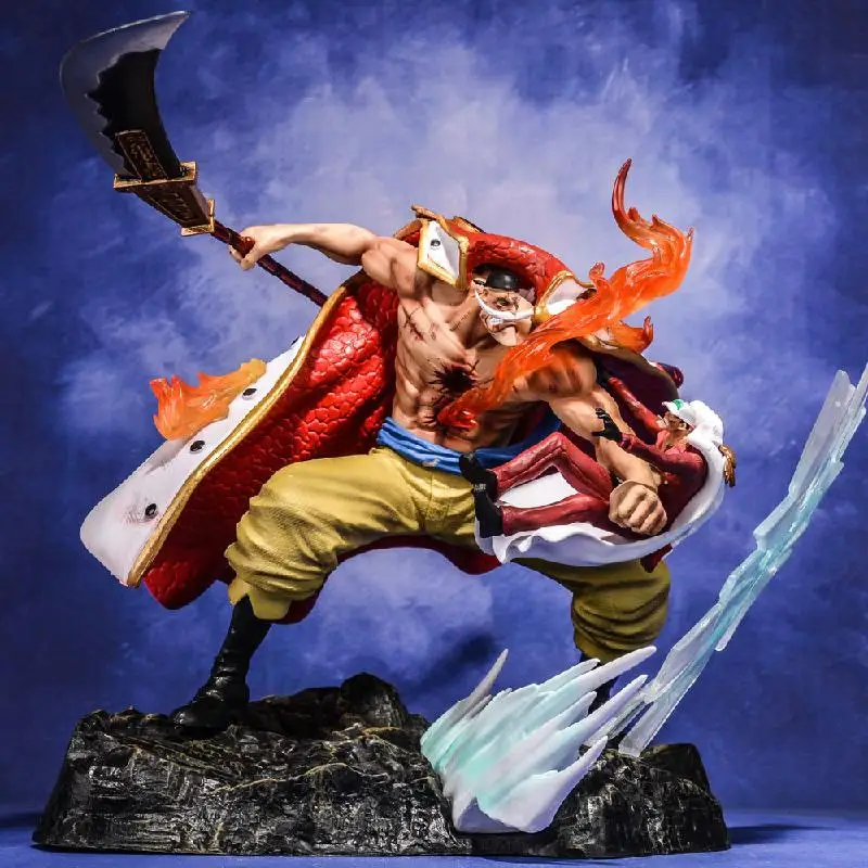 Jeden kawałek Anime rysunek biała broda Vs Akainu figurki statua zmienna figurka zabawki-modele do kolekcjonowania prezent urodzinowy 22cm