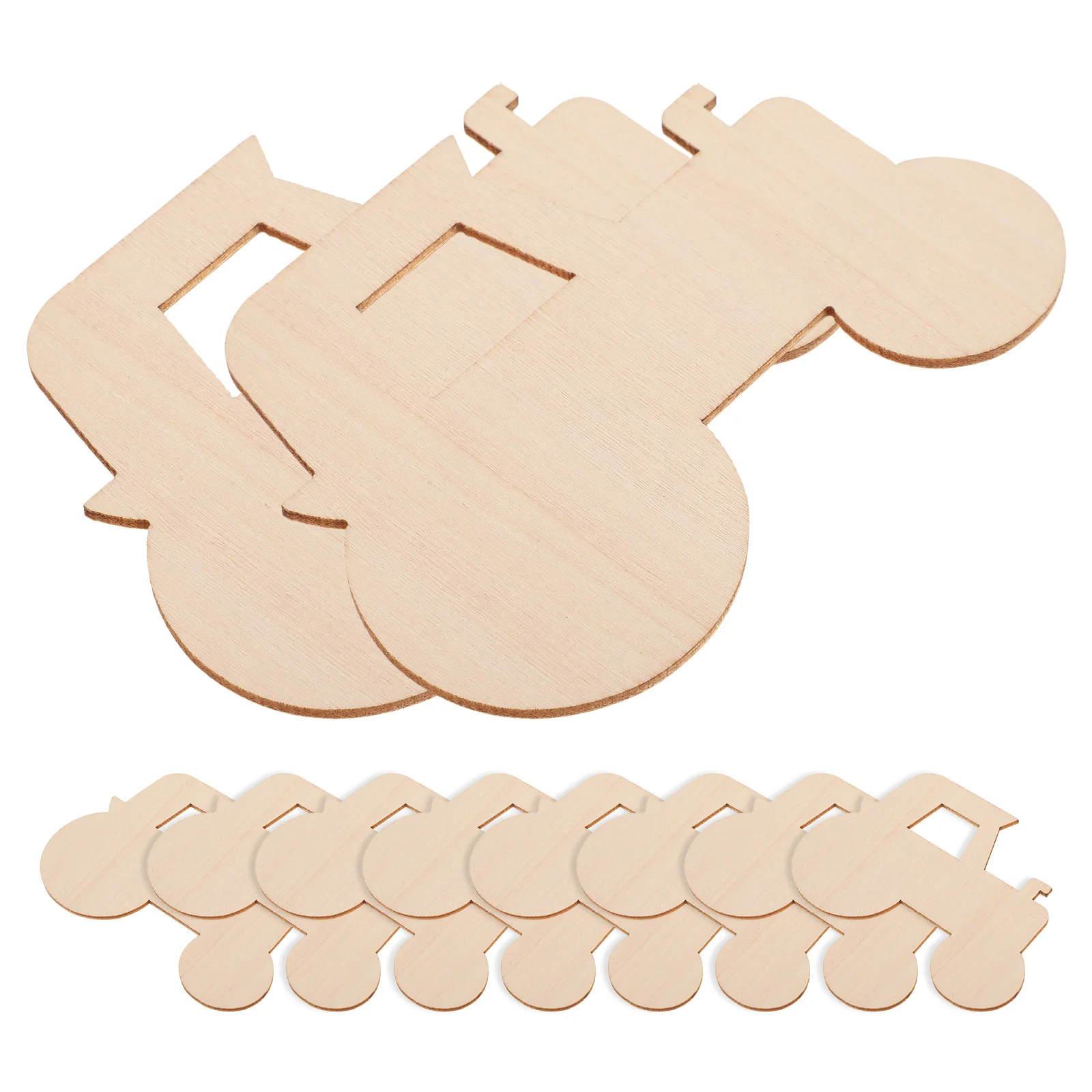 20 Pcs Cartoon Tractor Decorative Wooden Slices Small Chips DIY Graffiti Pendant Hanging Pendants