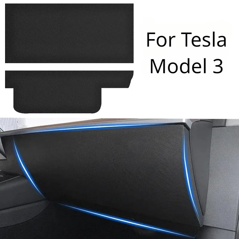 Glove Box Anti Kick Pad for Tesla Model 3 Side Edge Durable Film Protector Sticker Carbon Fiber Leather Car Accessories 2017-23