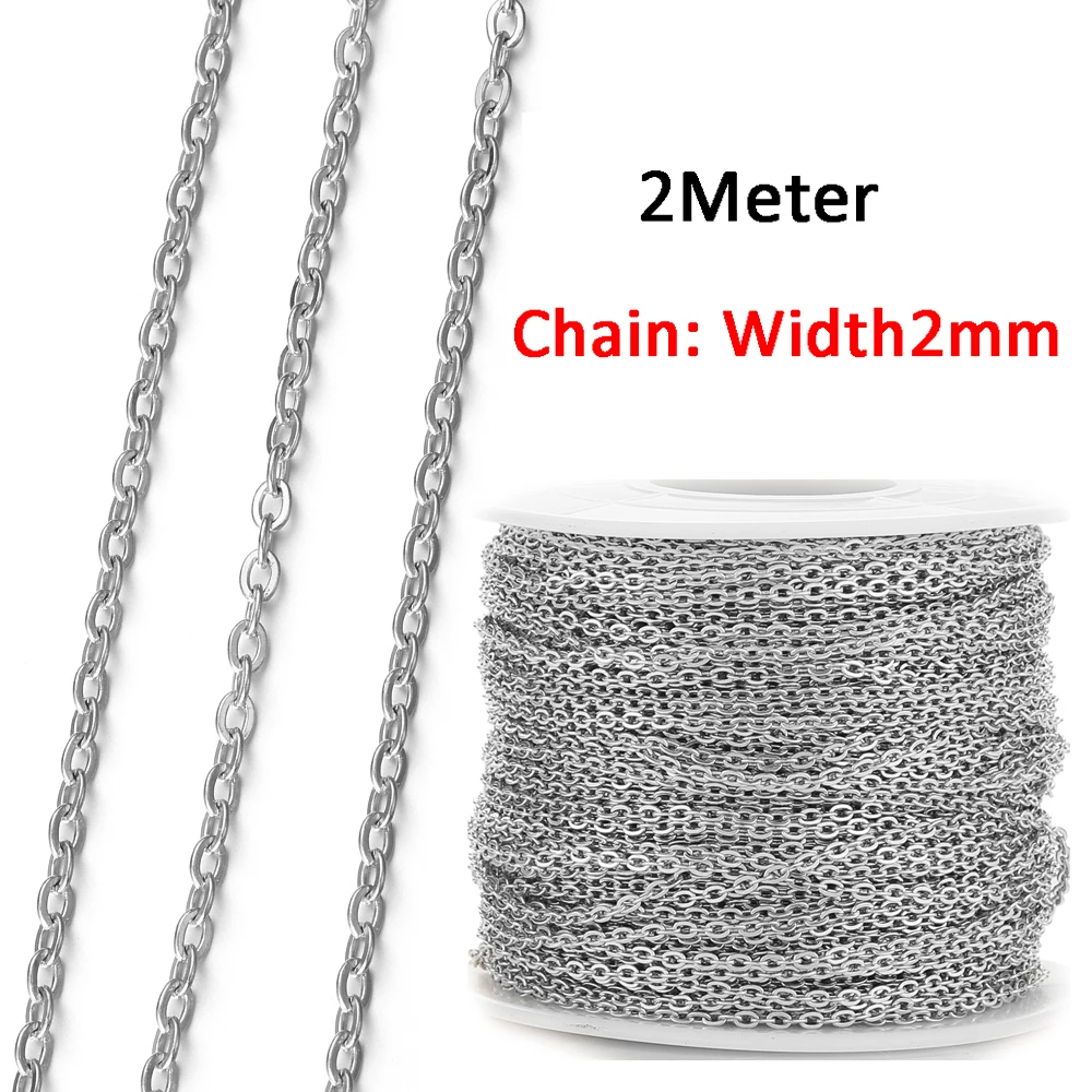 2 Meter lange Edelstahlketten in verschiedenen Ausführungen erhältlich für DIY-Halsketten, Armbänder, Schmuckherstellung, Zubehör, Perlenketten