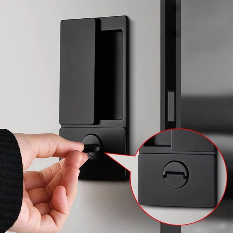 Invisible Hidden Embedded Flat Cabinet Panel Lock Conceal for Wooden Sliding Pull Flush Mount Recessed Interior Door Handles