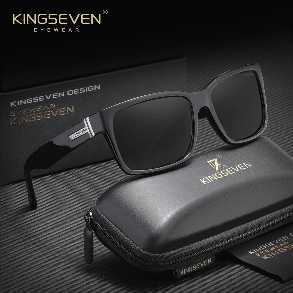 

KINGSEVEN модные мужские солнцезащитные очки прямоугольные UV400 поляризационные очки в квадратной оправе роскошные женские винтажные очки для езды на велосипеде и вождения