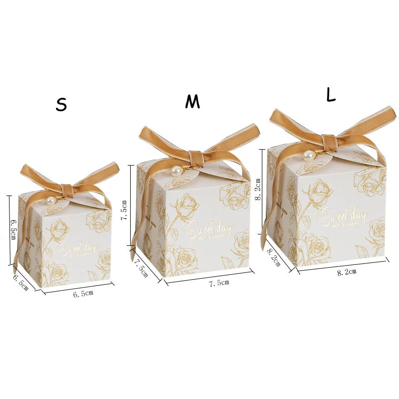 Gift Box Flower Boxes for Wedding Candy Paper Bags Bonbons Verpakking Baby Shower Party Favors Wedding Gifts for Guests