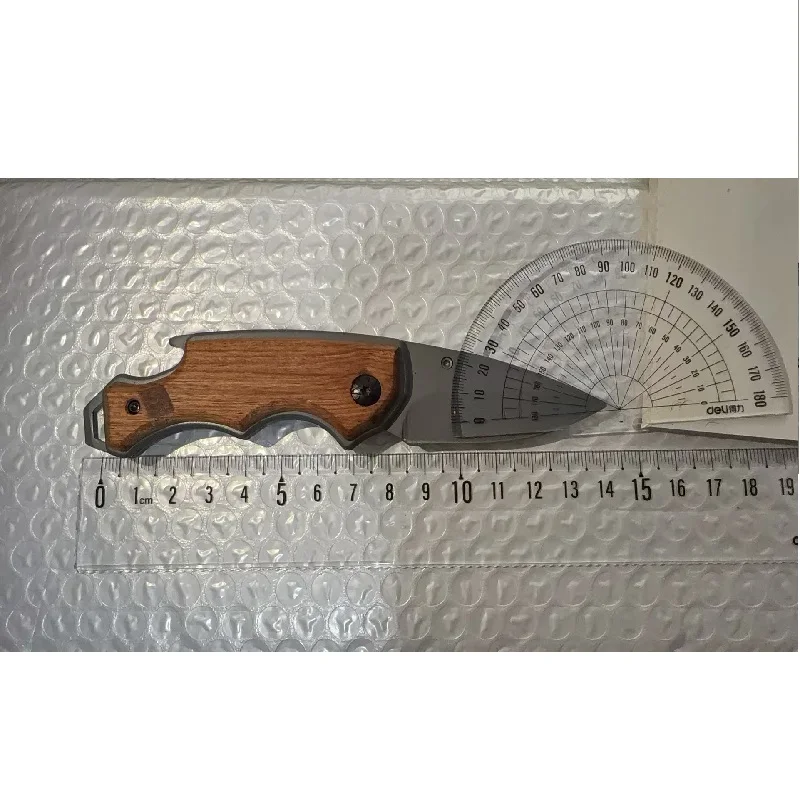 Folding knife Safety Wooden handle Outdoor Knife Multi-function utility Portable Mini Pocket knife