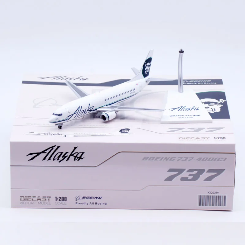 

XX20399 Alloy Collectible Plane Gift JC Wings 1:200 Alaska Airlines Boeing B737-400 Diecast Aircraft Jet Model N763AS With Stand