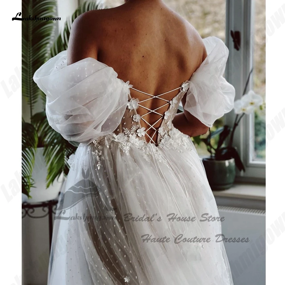 Yanshmigown-Robe de mariée bohème florale à lacets dans le dos, corset éducatif, grande taille, luxe, patients de princesse, tout ce qui est 2023, robe de plage