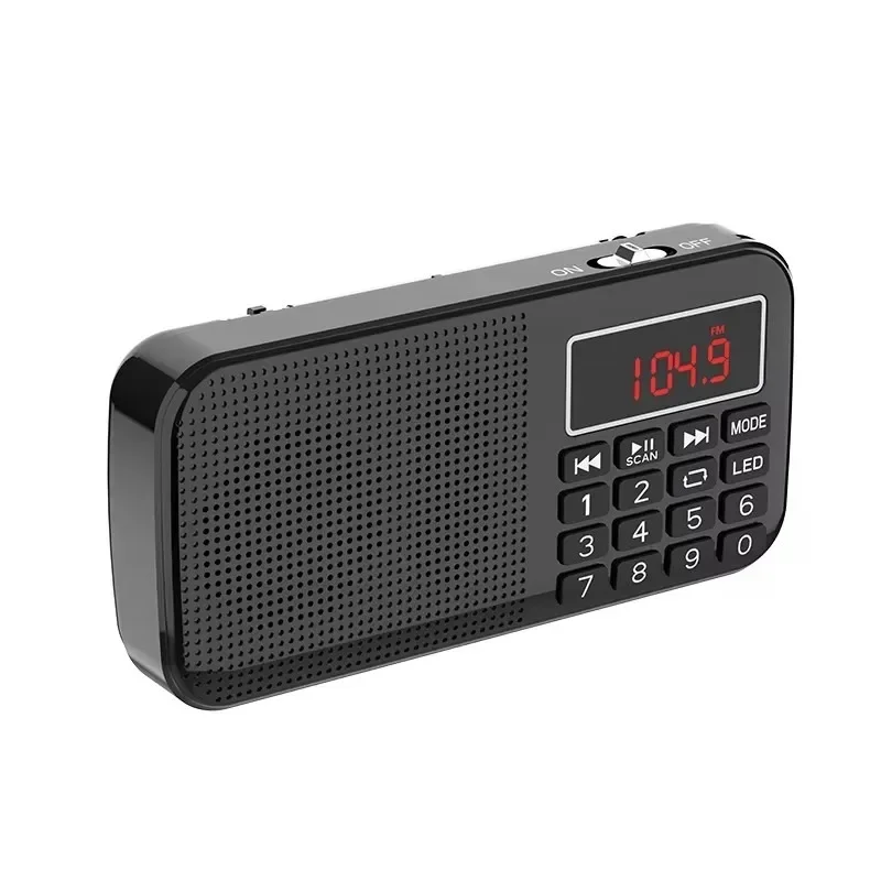 L-558 Dual TF Card Dual Battery FM Radio USB AUX LED Flashlight Portable Radio