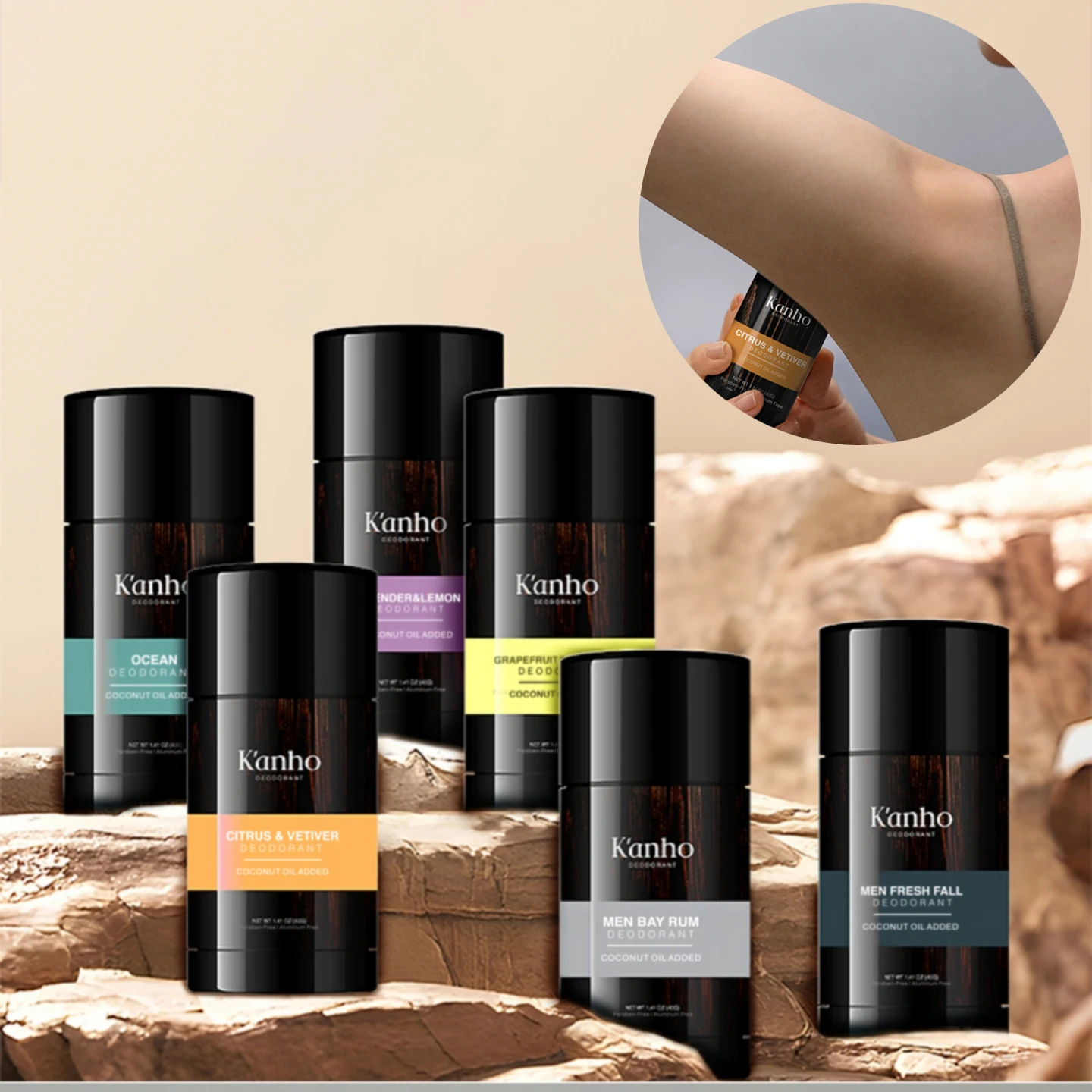 Desodorante de tamaño de viaje de 40g/1,41 oz, fragancia corporal sólida, crema de bálsamo, Aroma de brazos, hidratante perfumado para hombres, mujeres, hombre, caída fresca
