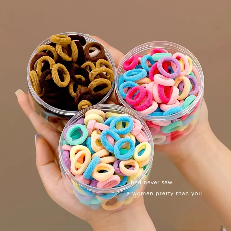 200/400pcs Cute Colorful Small Hair Bands For Little Girls Ponytail Holder Hair Tie Rubber Band Mini Hair Ring Hair Accessories