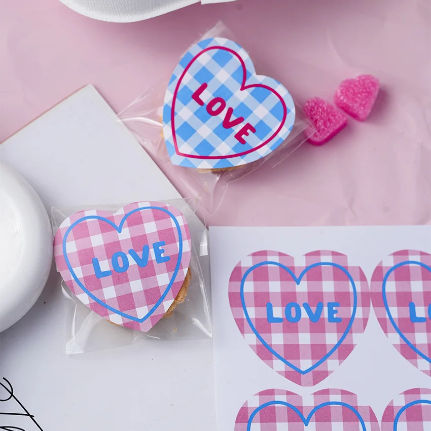 

90 шт./10 листов розовые и синие наклейки ко Дню святого Валентина, клейкие наклейки «Любовь», этикетки для юбилея, дня рождения, дня рождения