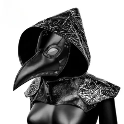 Halloween PU Leather Mask Plague Bird Doctor Headband Adjustable Birthday Party Supplies Cos Magic Props Bird Mouth Mask Glasses