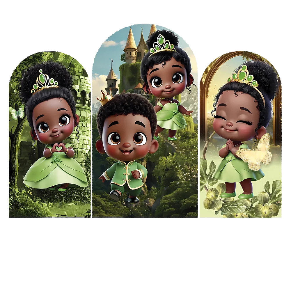 

3D милый картонный фон принцессы Тиа для вечеринки, деревянный индивидуальный фон для украшения дня рождения для девочек, вечерние фоны, плинтусные чехлы для фотографий