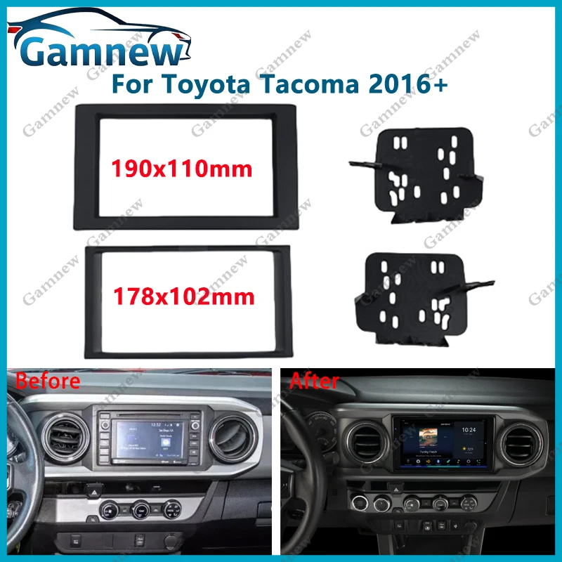 

7 inch 2DIN Car Fascia Radio Panel For Toyota Tacoma 2016+ Frame Kit Install Facia Face Plate