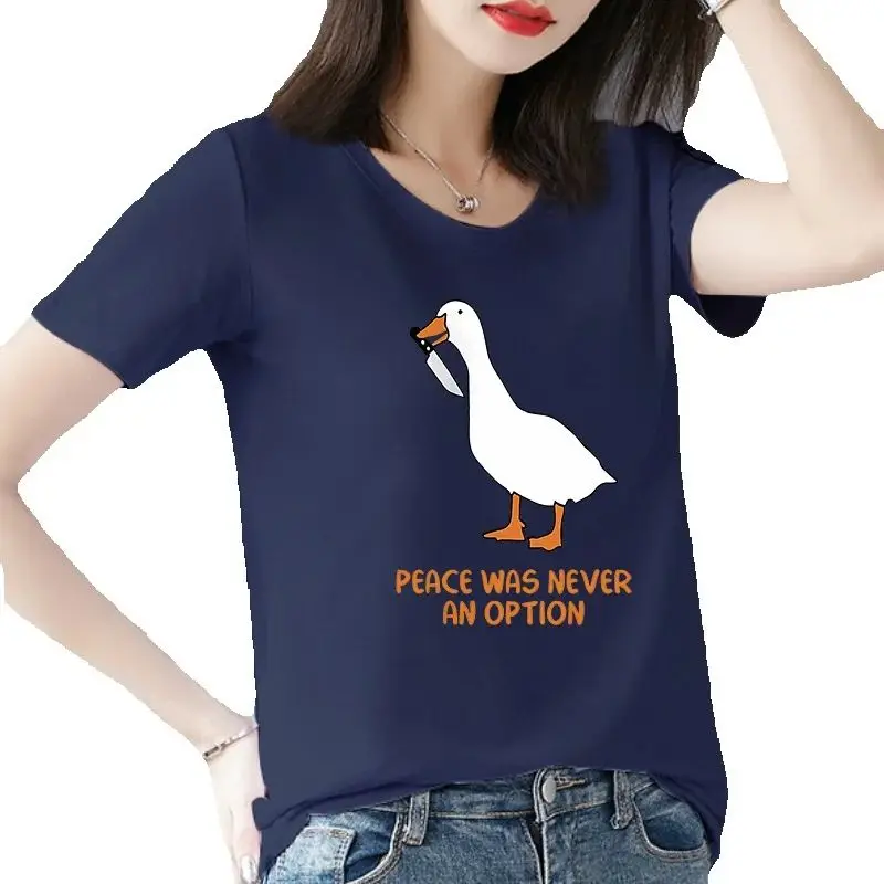 cotton 100% Goose TShirt Funny Goosebumps Silly Goose T Shirt Wom Men Clothing  Graphic T Shirts Streetwear Fashionable Summer