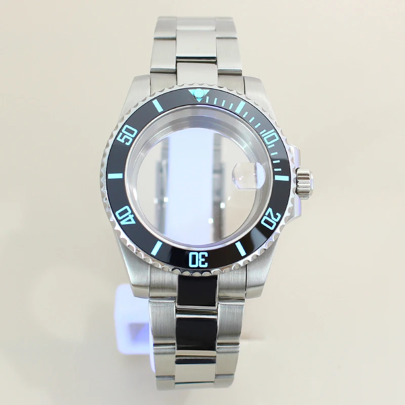 

NH35 40mm Mechanical Watch Case C3 Luminous Bezel 316L Steel Strap For SUB Seiko NH35 NH36 NH34 NH38 Miyota8215 Eta2824 Movement