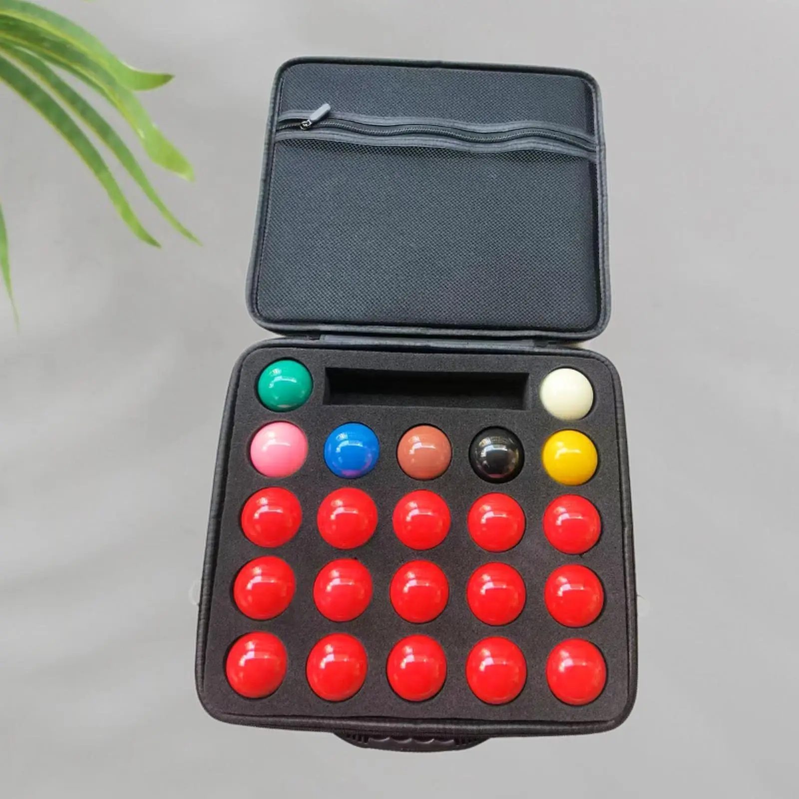 

Shockproof Pool Ball Case EVA Material Billiard Ball Storage Bag with Handle and Zip Pocket for Billiard Entertainment Ball