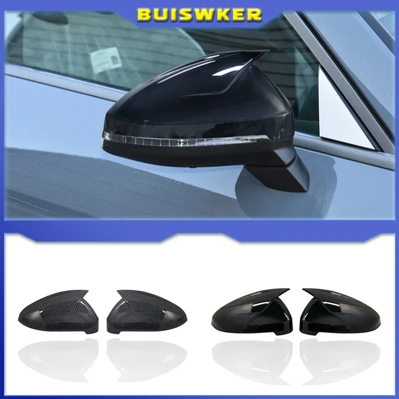 Car Rearview Mirror Caps For Audi A4 S4 B9 A5 S5 Avant Allroad Quattro 2017-2020 Replace Side Mirror Covers Carbon Fiber Color