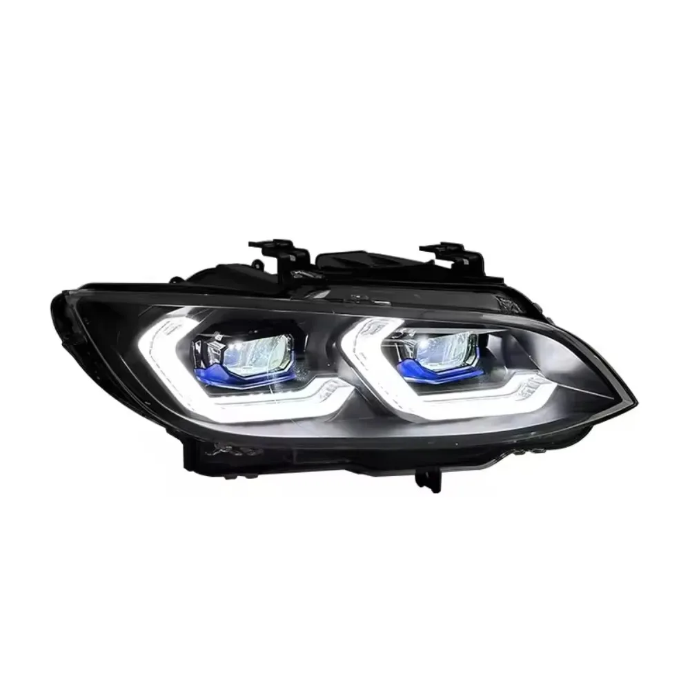 HETOP E92 Headlights 2011-2013 3 Series Dual Color Version Yellow and White Lamp Ikon Upgrade LED DRL r Lens Style for BMW