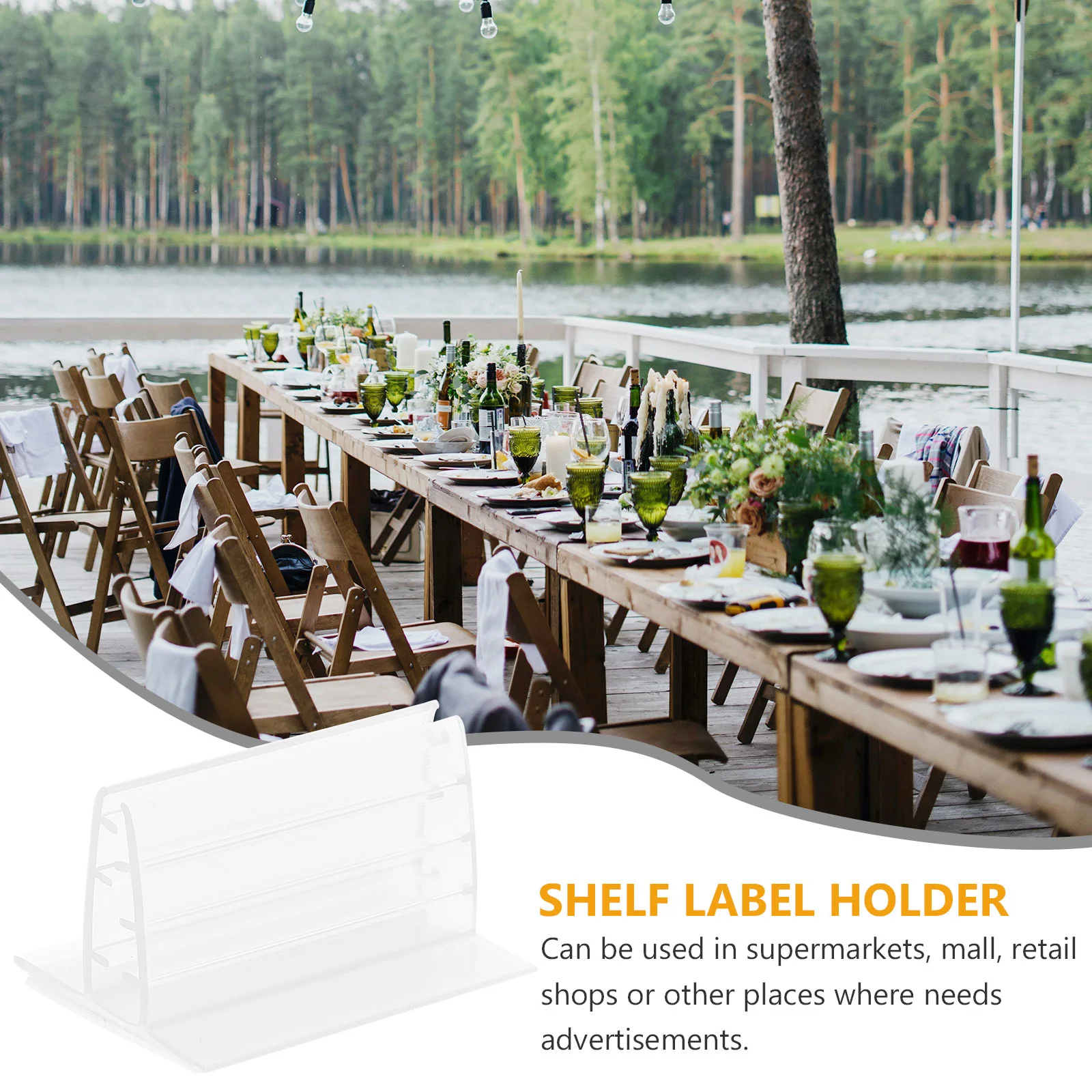 

20pcs PVC Mini Panel Holders 1 97x1 61x1 18 Inches Adhesive Sign Ticket Picture Table Receipt Name Card Display