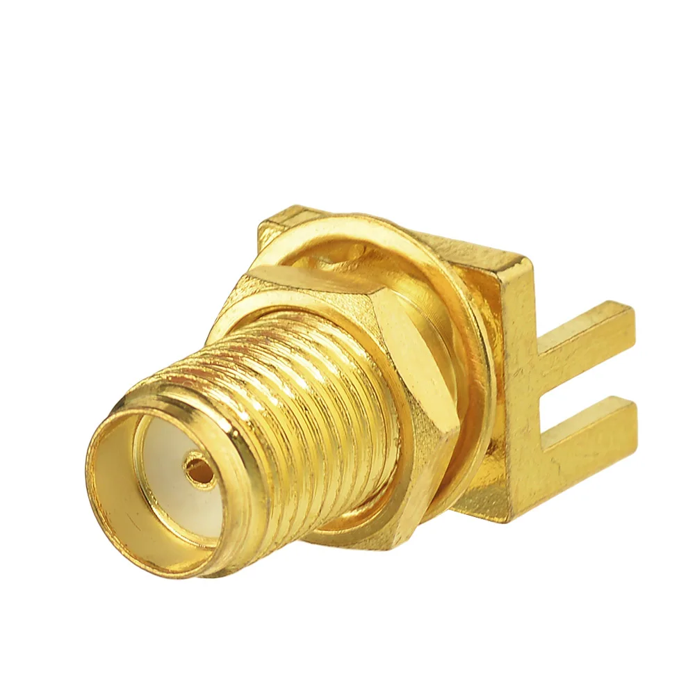 Superbat 10Pcs Sma End Launch Vrouwelijke Pcb Mount Brede Flens. 062 ''(1.57Mm) Rf Coaxiale Connector