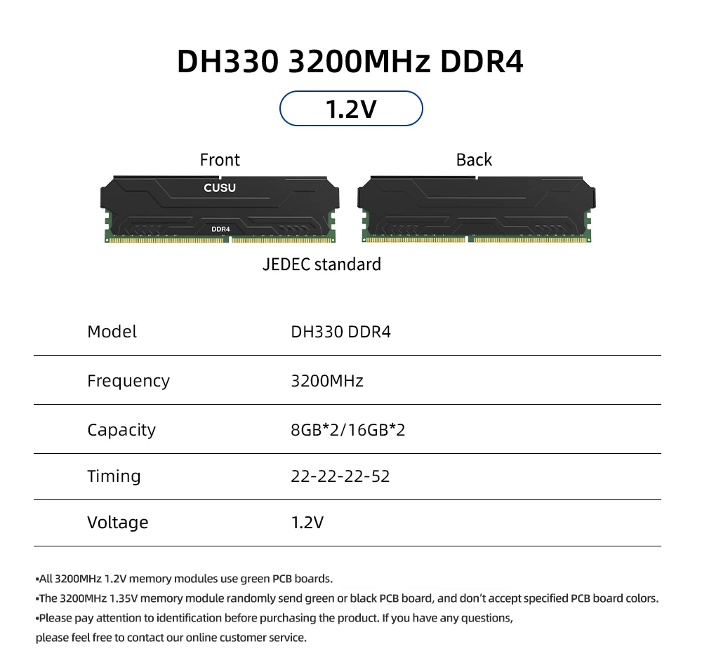 CUSU メモリア Ram DDR4 8 ギガバイト 16 ギガバイト 3200mhz 3600mhz
