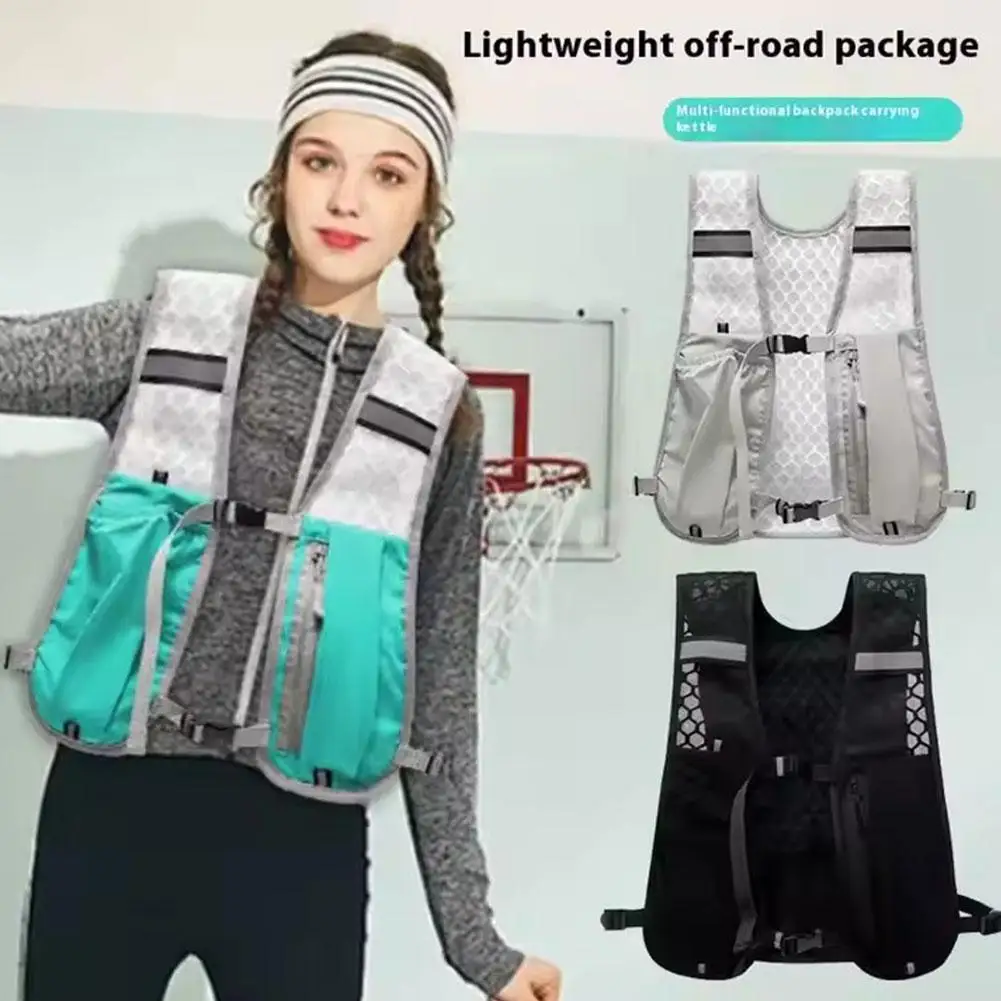 

Biking Running Storage Vest Lightweight Running Vest Storage Pocket Water Hydration With Phone Reflective Chest Pack A3G8