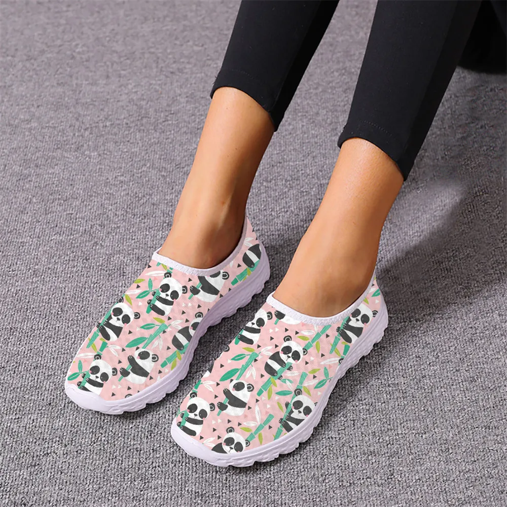 Brand Design Spring Autumn Kawaii Cartoon Panda Love Pattern Sport Shoes Non-slip Dirt Resistant Casual Sneakers Work Footwear