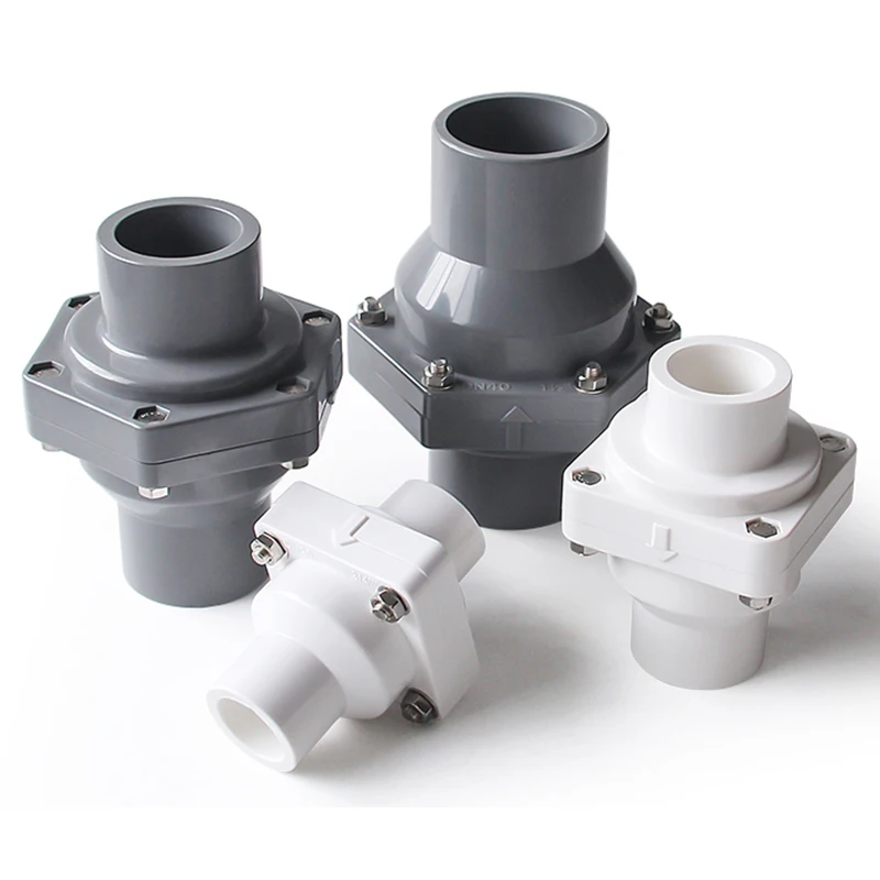 1Pc 25~110mm PVC Flap Check Valve Fish Tank Accessories Garden Irrigation Connector Aquarium Industrial Pipe Non-Return Valve