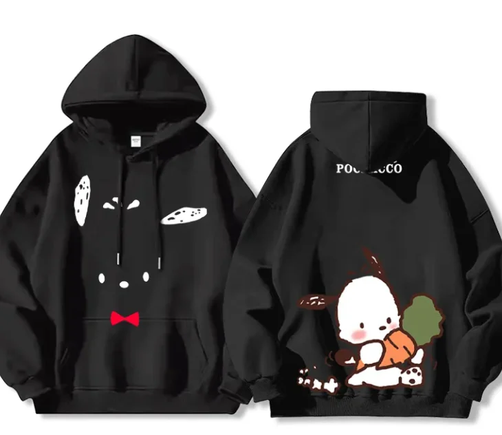 Bluza z kapturem MINISO Pochacco Męska Damska Modna Casualowa Fajny Pulower Harajuku Streetwear Bluzy Sportowe