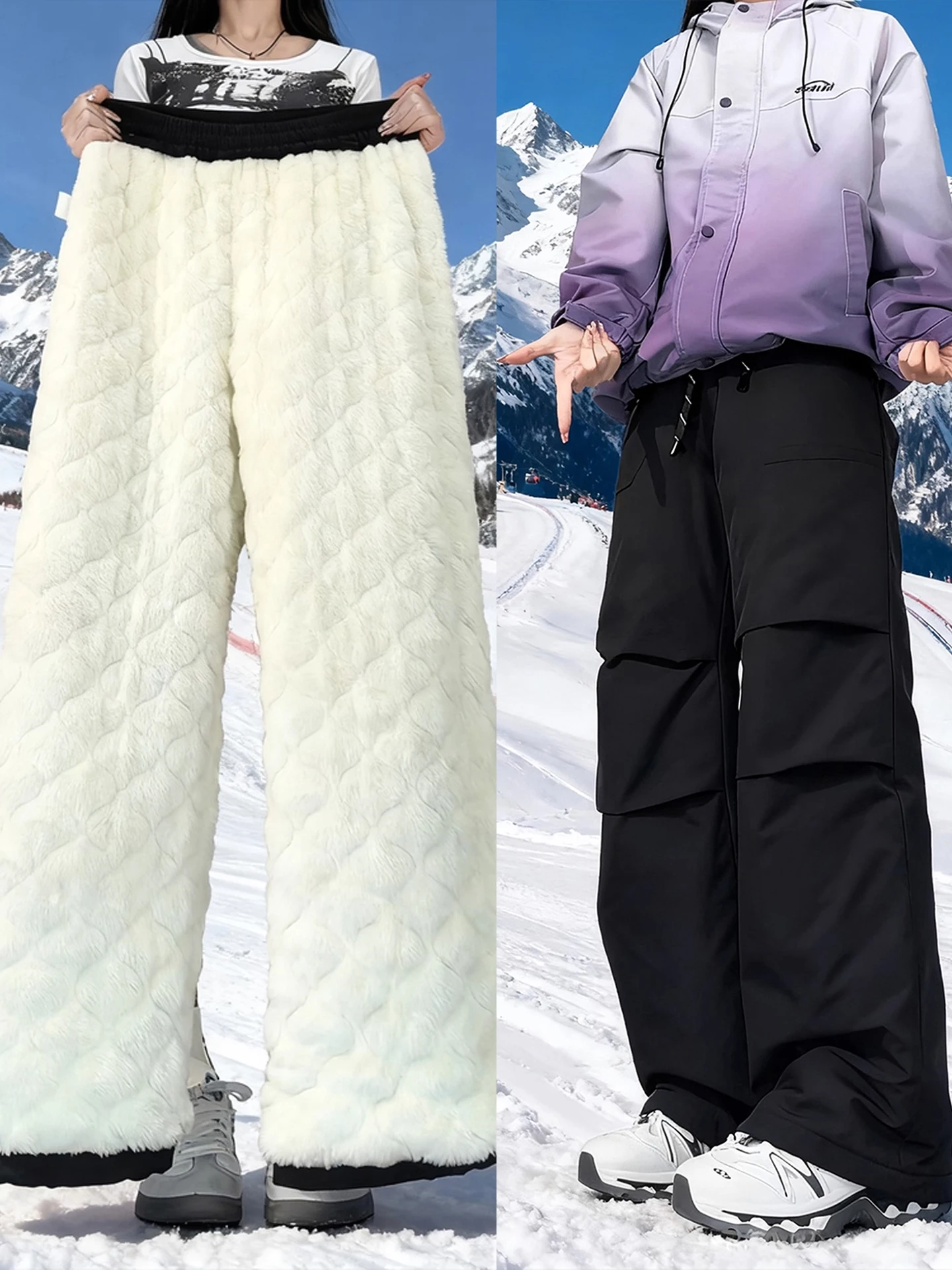 

Утепленные зимние брюки на флисовой подкладке для мужчин: особые, особо теплые, из овечьего вельвета, водонепроницаемые, ветрозащитные, снегозащитные, для походов и катания на лыжах