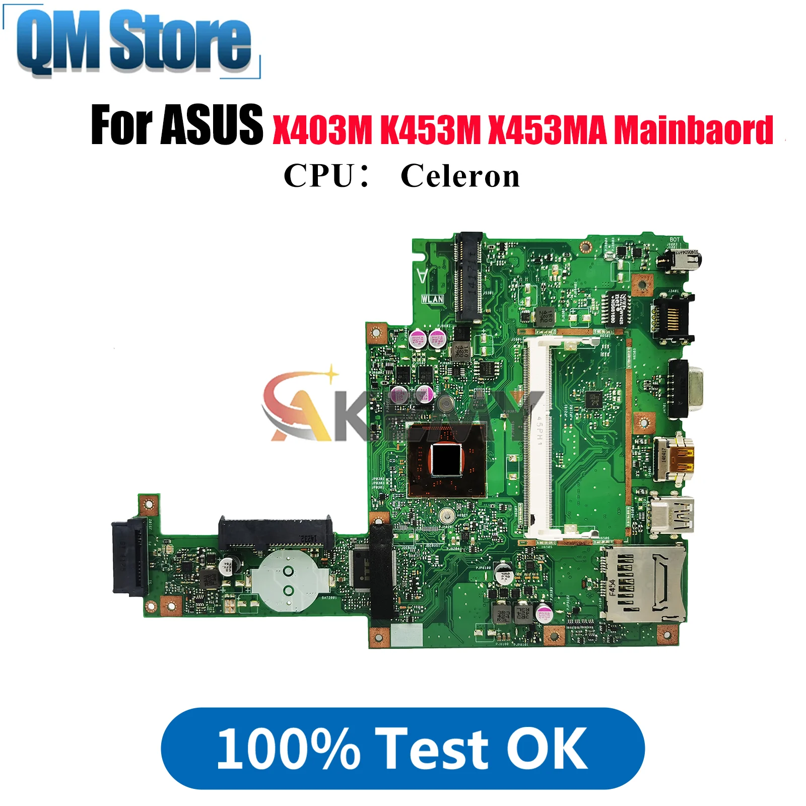 

X453MA Laptop Motherboard For ASUS VivoBook X453M X403M X453MA K453M Notebook Mainboard With Celeron CPU 100% tests OK fast ship