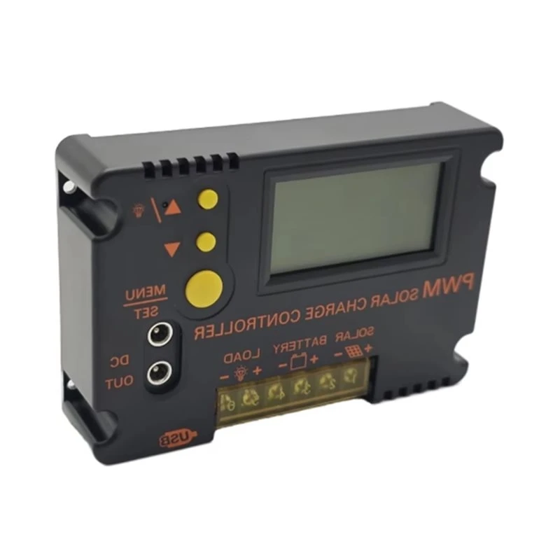 JHD For Off-Grid Solar System Compatible 30A 12V 24V Solar Charge Controller LCD Display Panel Regulator For 11.1V 12.8V Battery